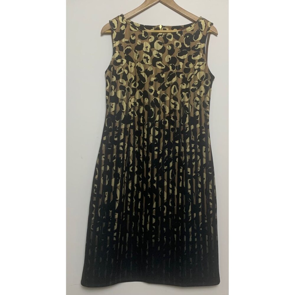 Isle by‎ Melis Kazan Women's Waterfall Effect Sheath Dress Sleeveless Geo Size M